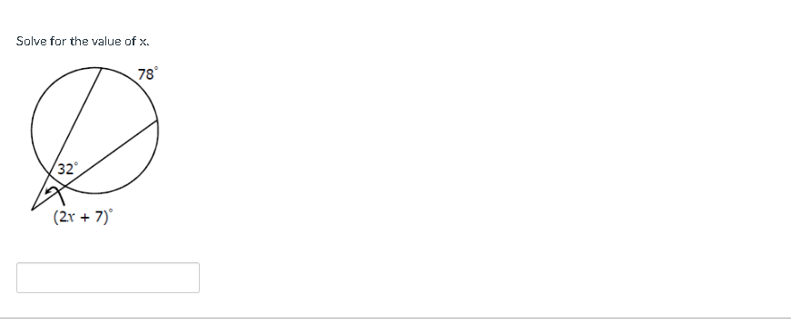 1. \fSolve for the value of x. 78 (2x + 7)Find