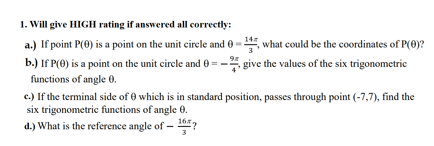 PRECALC Answer all correctly, I will give thumbs