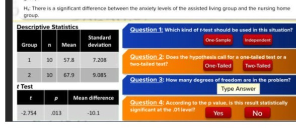 H.: There is a significant difference between the