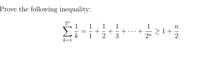 Prove the following inequality: 2n + 09 P - . . +
