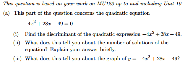 This question is based on your work on MU123 up