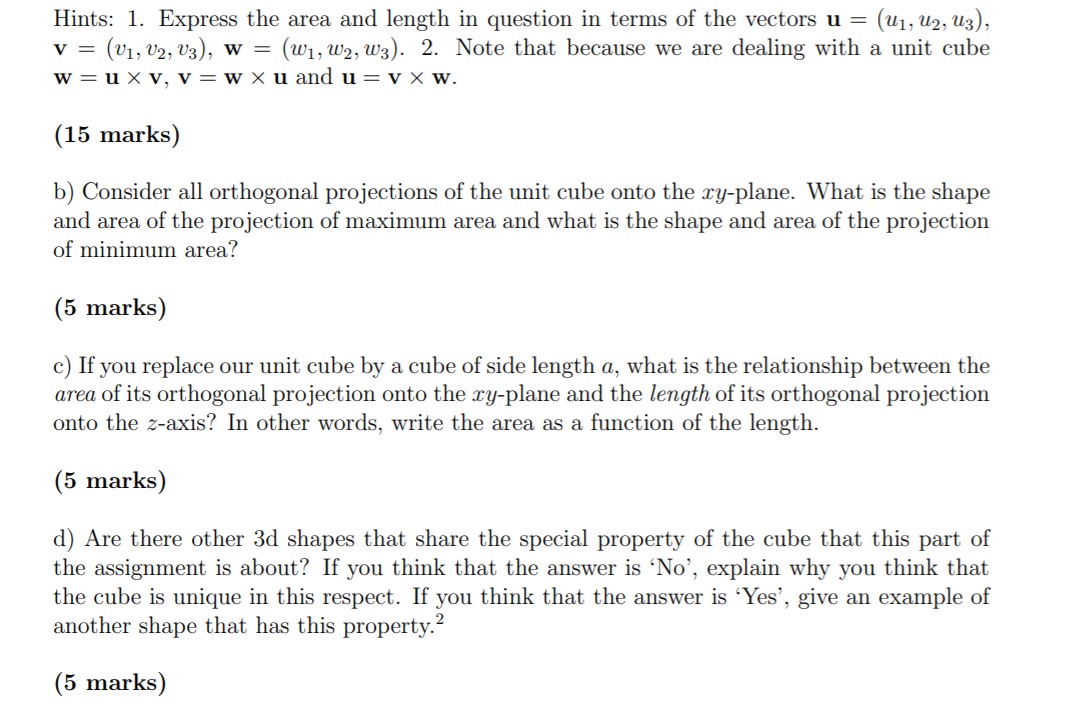 a) The orthogonal projection of a point (a, b, c)