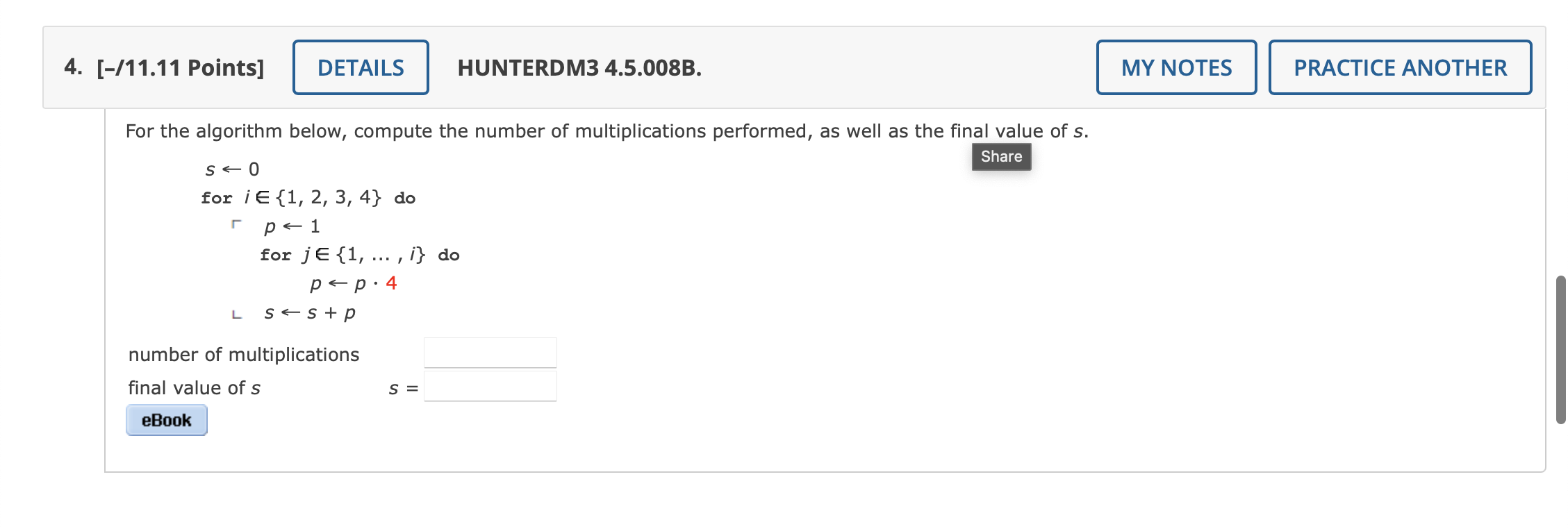 help me solve this 4. [-/11.11 Points] DETAILS