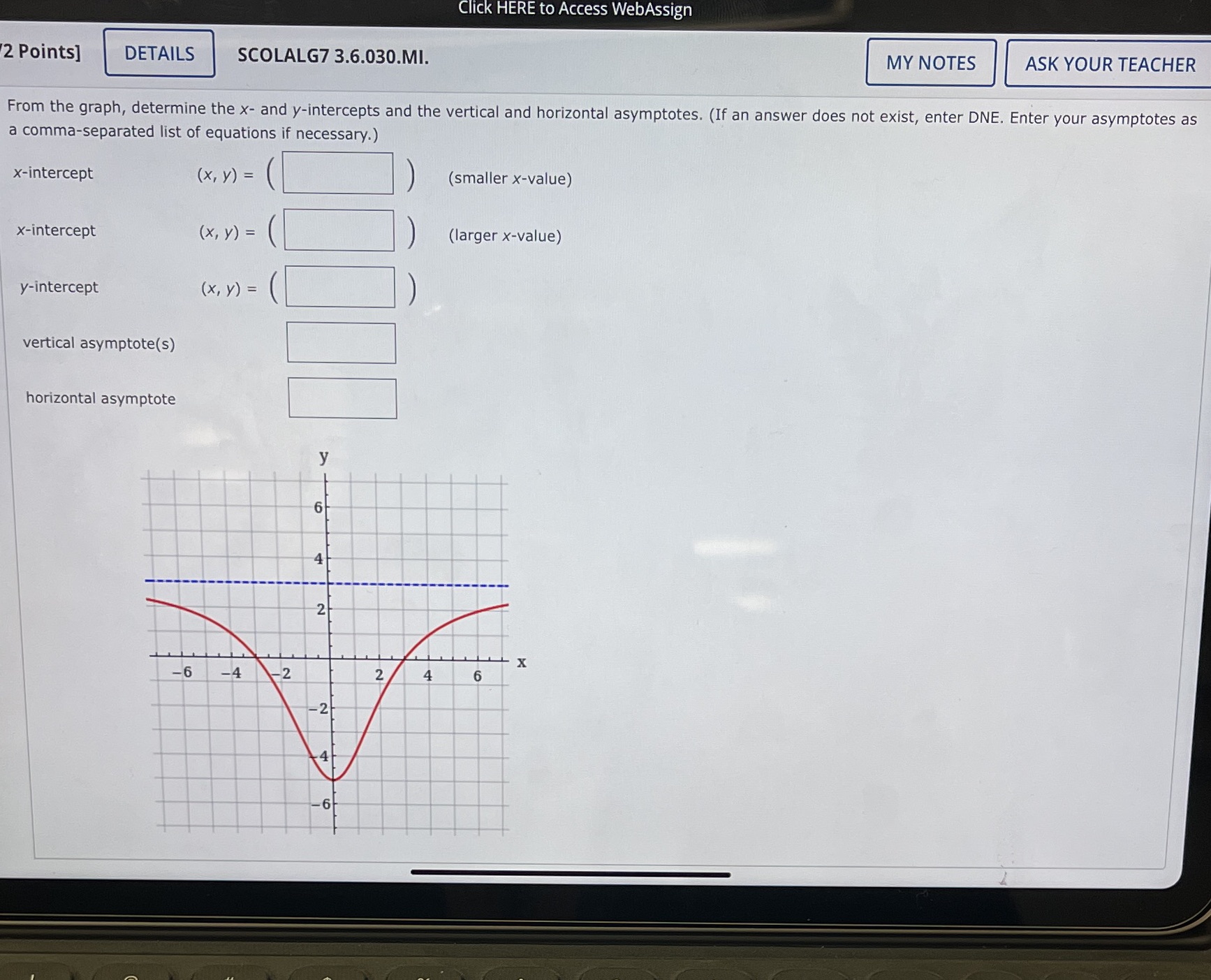 Click HERE to Access WebAssign 2 Points] DETAILS
