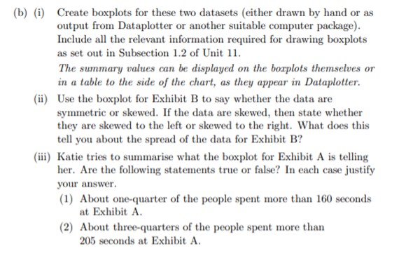 MU123 Maths Questions (a) (i) Find the summary