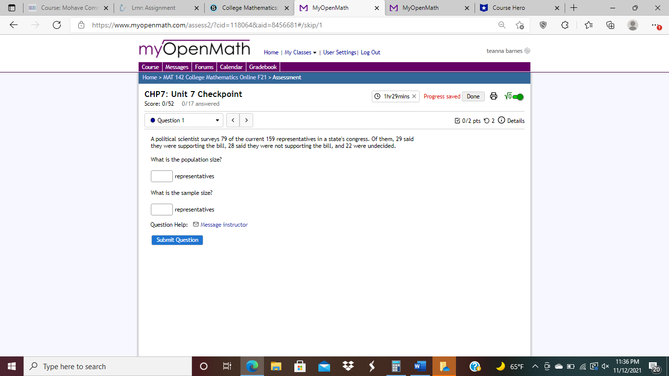 HI Course: Mohave Come X | [ Linn: Assignment X S