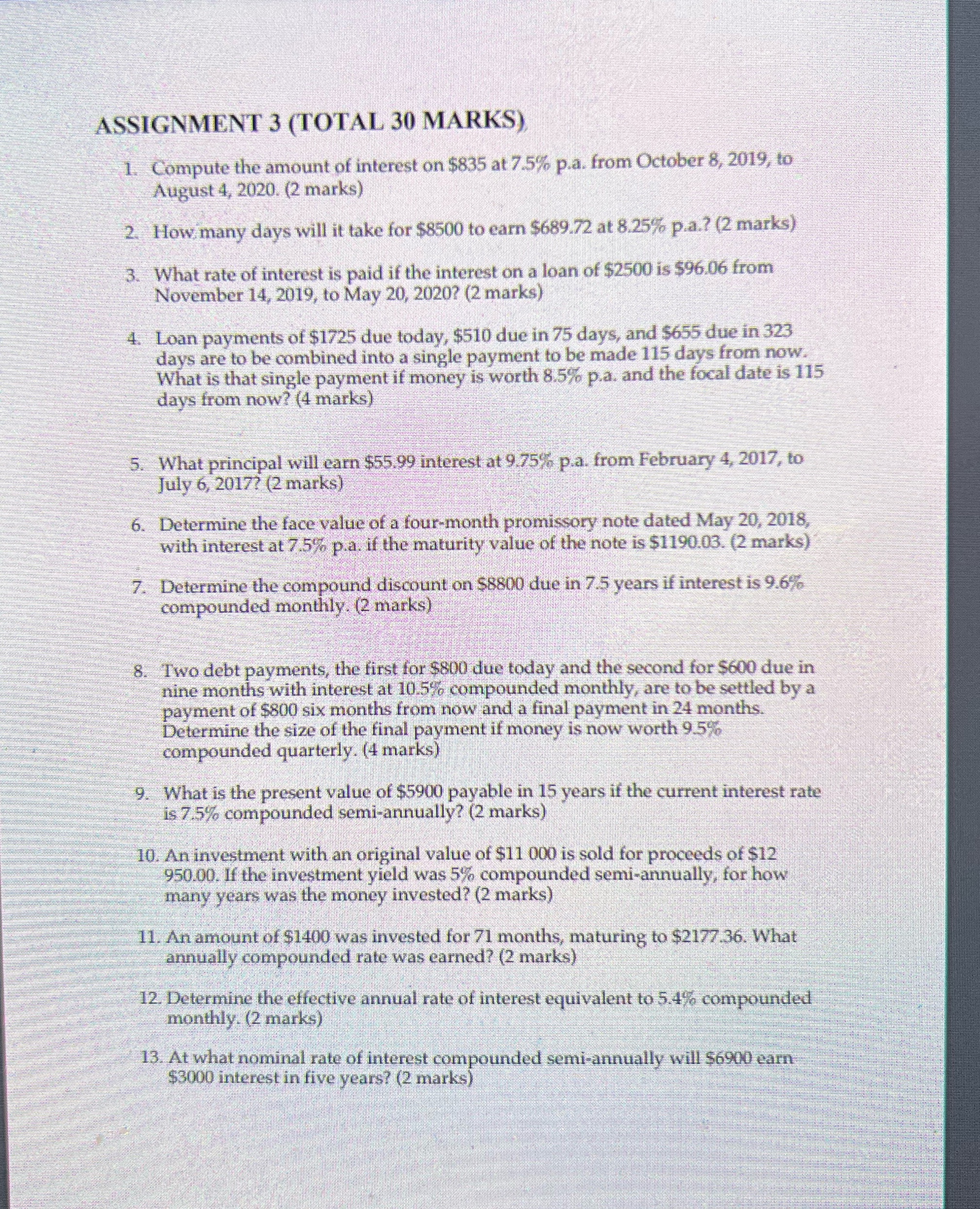 Assignment 3 business maths 101 ASSIGNMENT 3