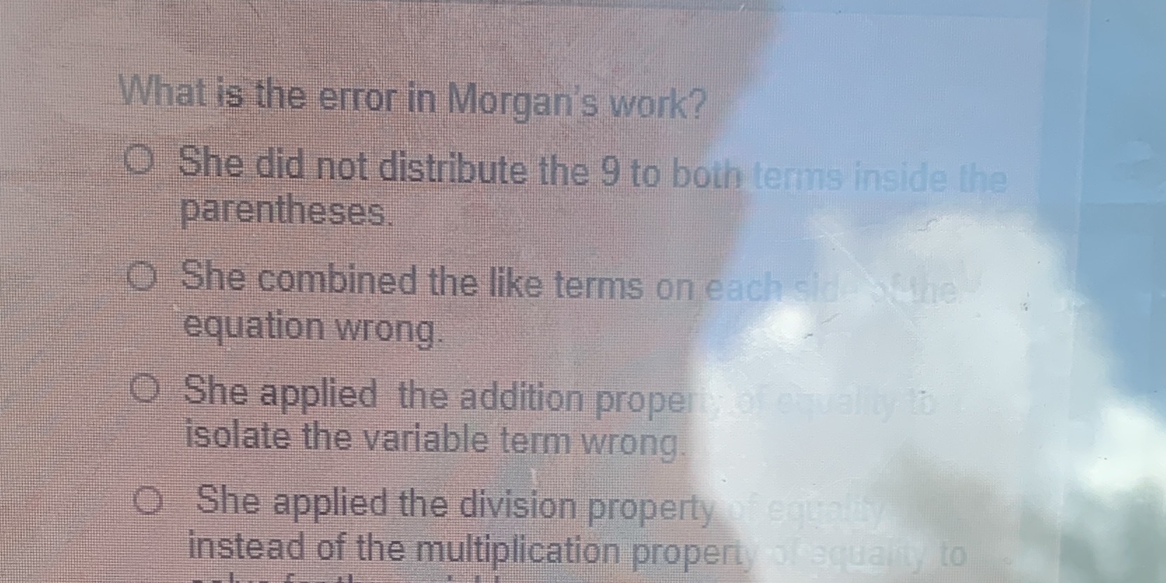 What is the error in Morgan's work? O She