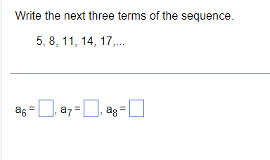 Write the first five terms of the arithmetic