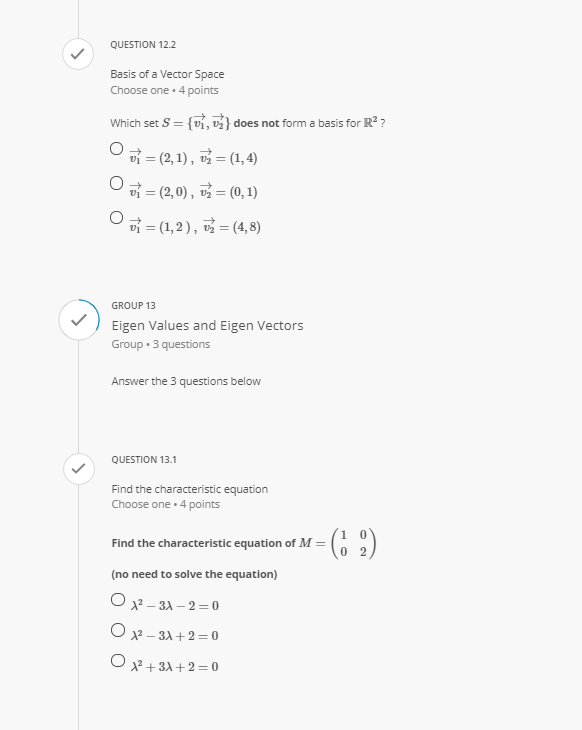 QUESTION 4 V Determinant of a triangular matrix