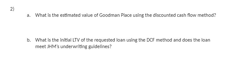2) a. What is the estimated value of Goodman