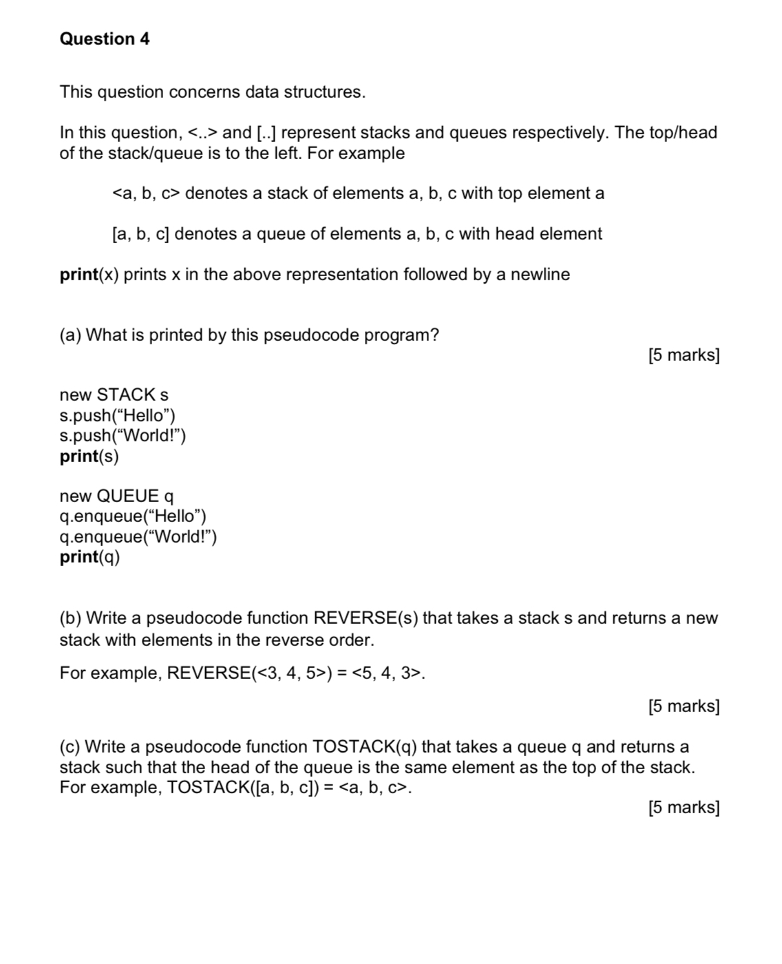 (e) (i) What calculation is performed in part
