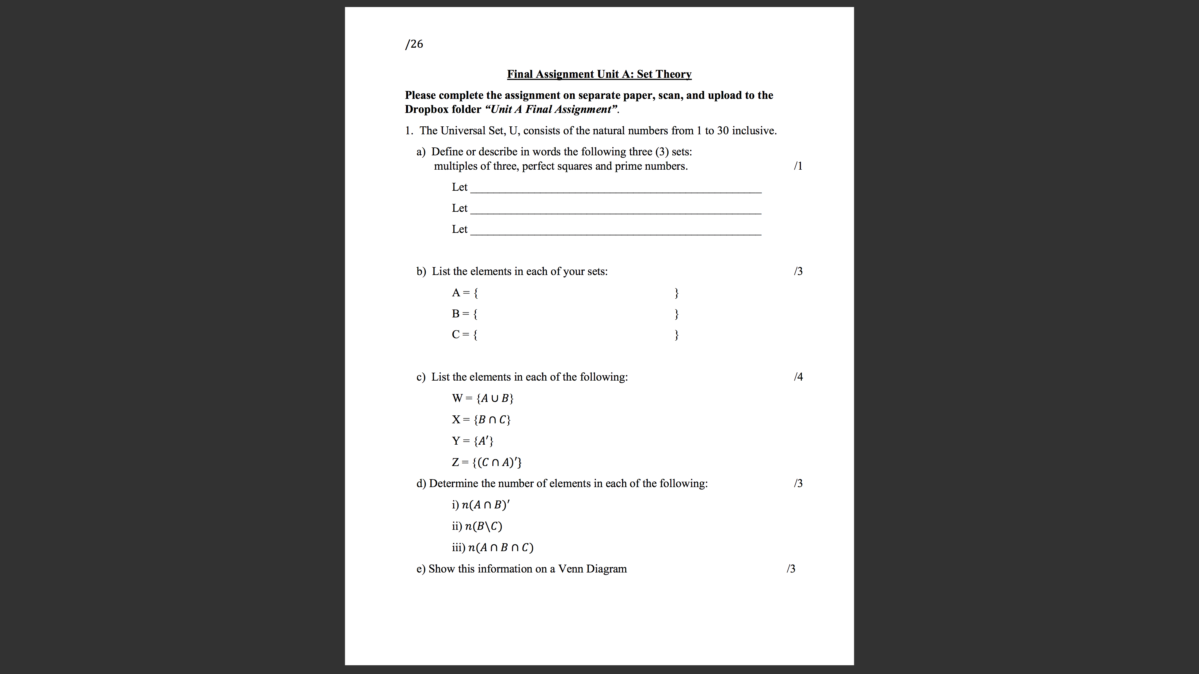 Final Assignment Un et Theog Please complete the