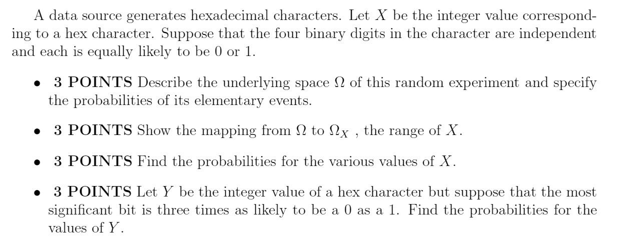 A data source generates hexadecimal characters.