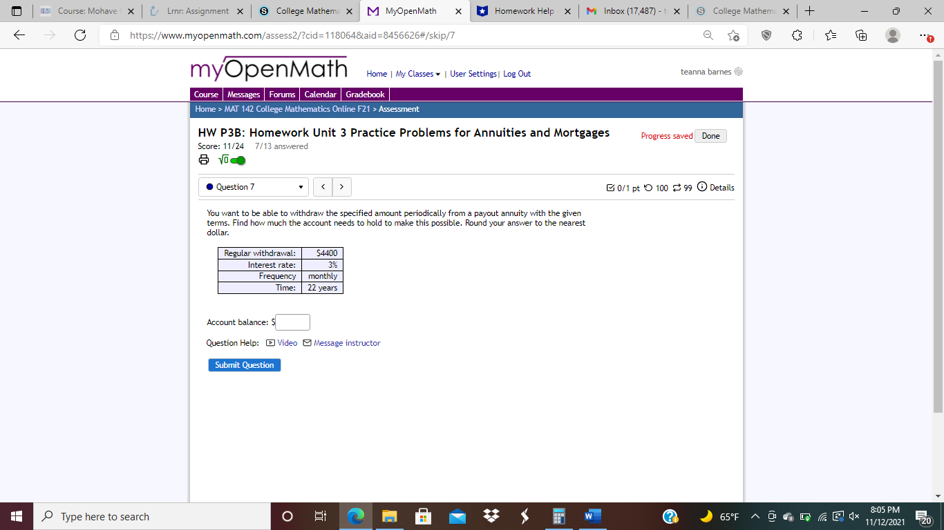 Course: Mohave ( X | [ Linn: Assignment X @