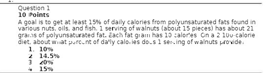 Question 1 10 Points A goal is to get at least