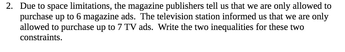 2. Due to space limitations, the magazine