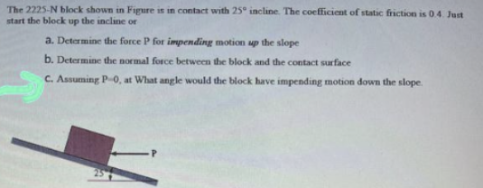 The 2225-N block shown in Figure is in contact