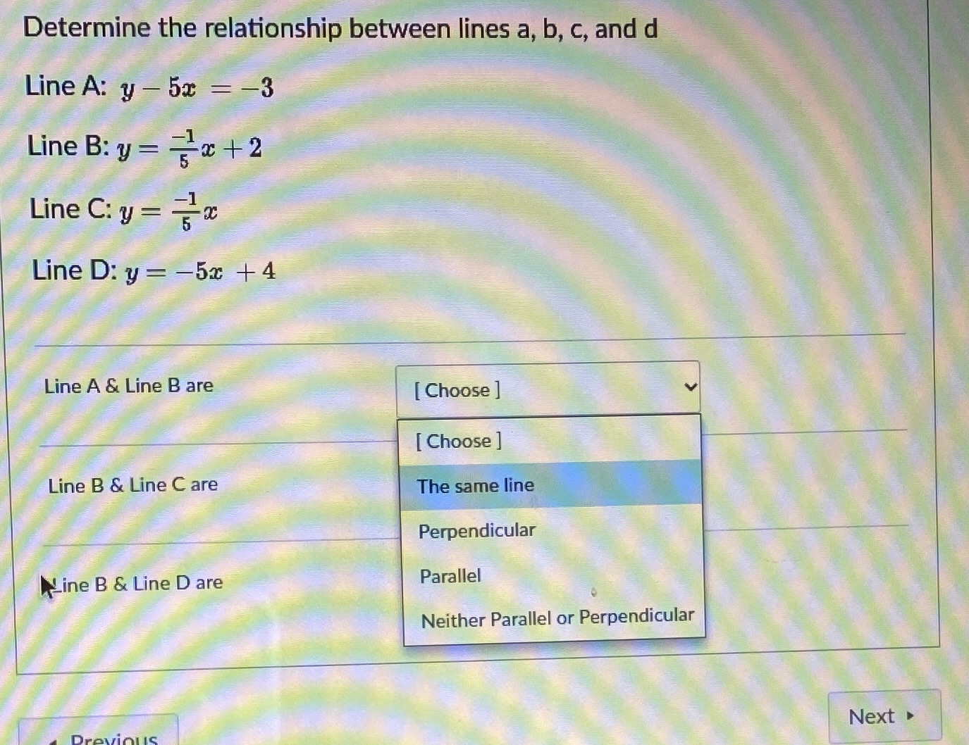 Determine the relationship between lines a, b, c,