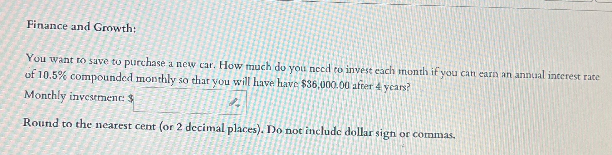 Finance and Growth: You want to save to purchase