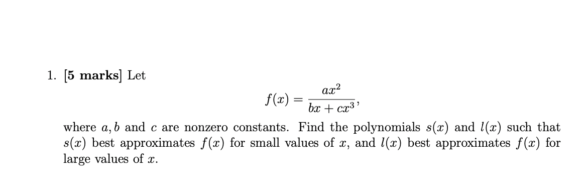 1. [5 marks] Let 0,532 f c is continuous.14' The