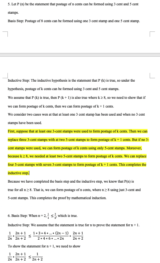 I solved three mathematical induction questions.