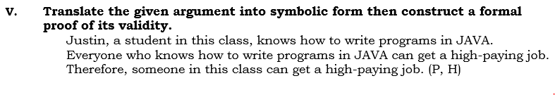 Translate the given argument into symbolic form