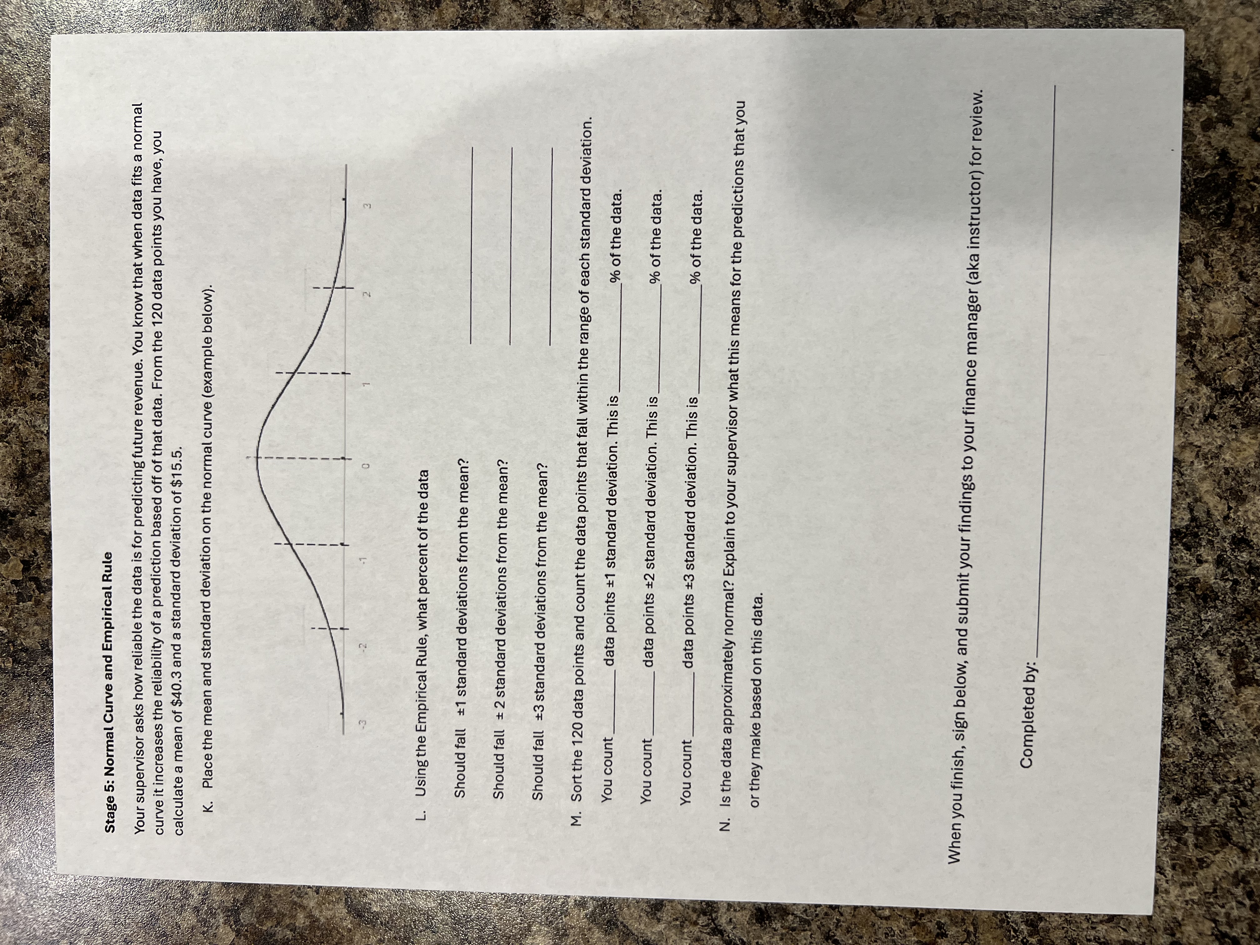 Stage 5: Normal Curve and Empirical Rule Your