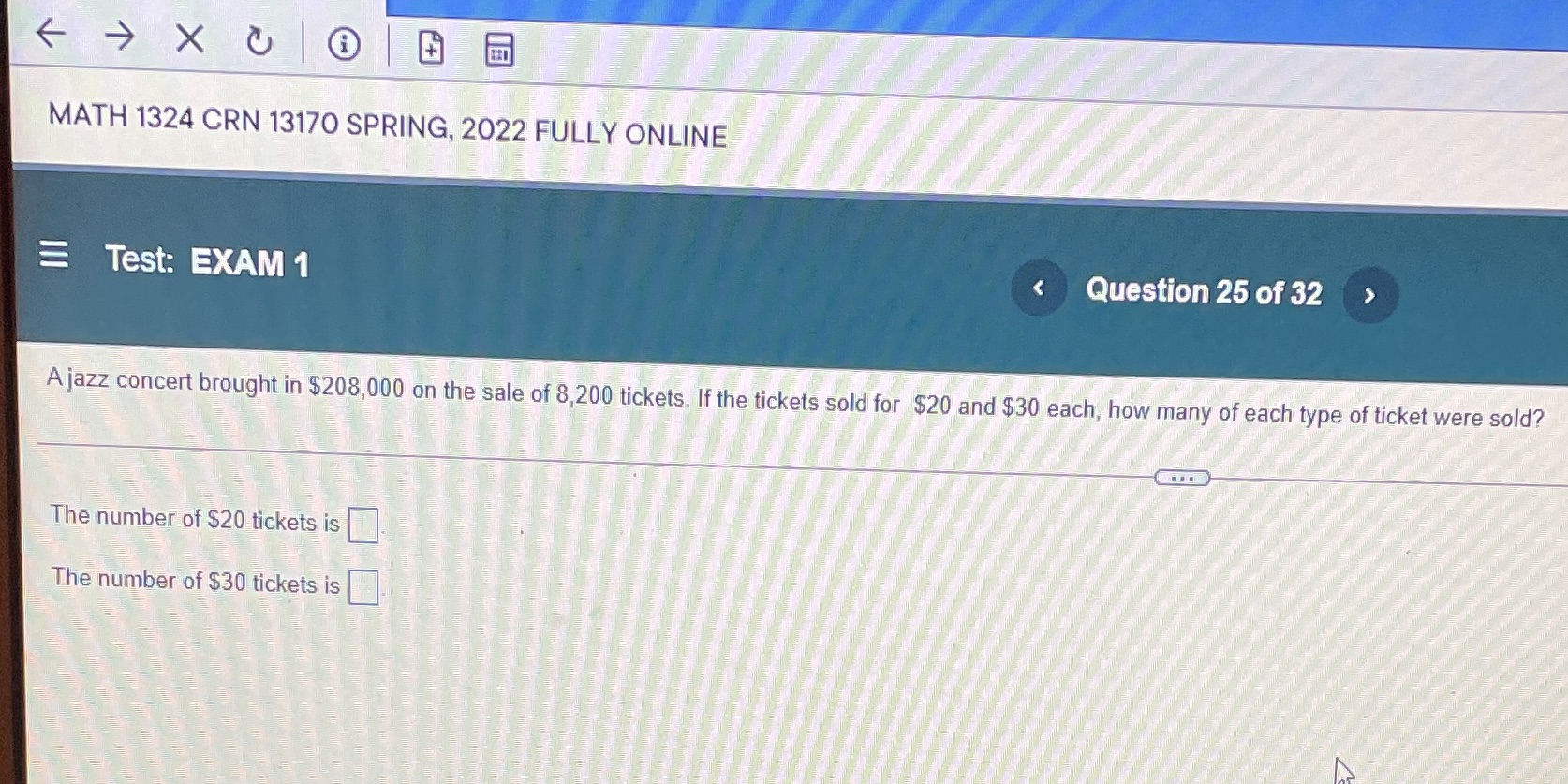 MATH 1324 CRN 13170 SPRING, 2022 FULLY ONLINE