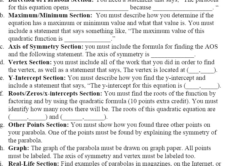 for this equation opens because b.