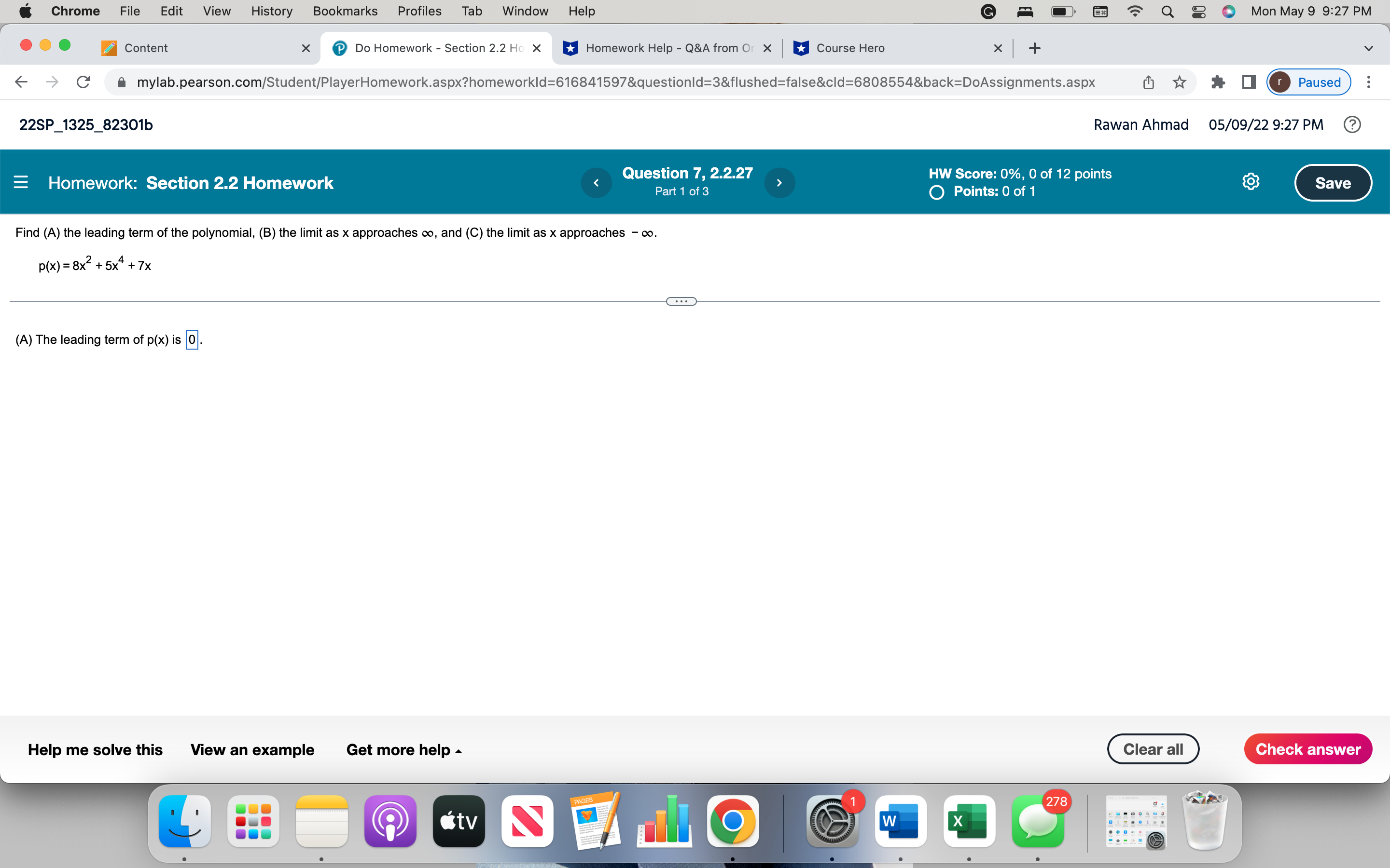 Homework 2 Q(7) Chrome File Edit View History