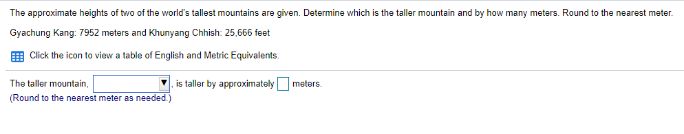 Question help please. The approximate heights of