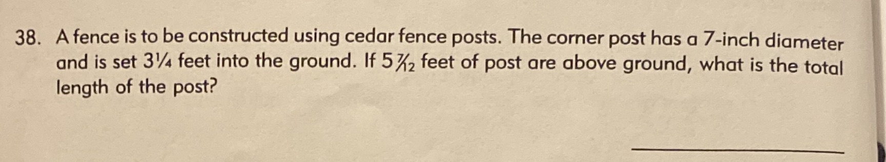 38. A fence is to be constructed using cedar