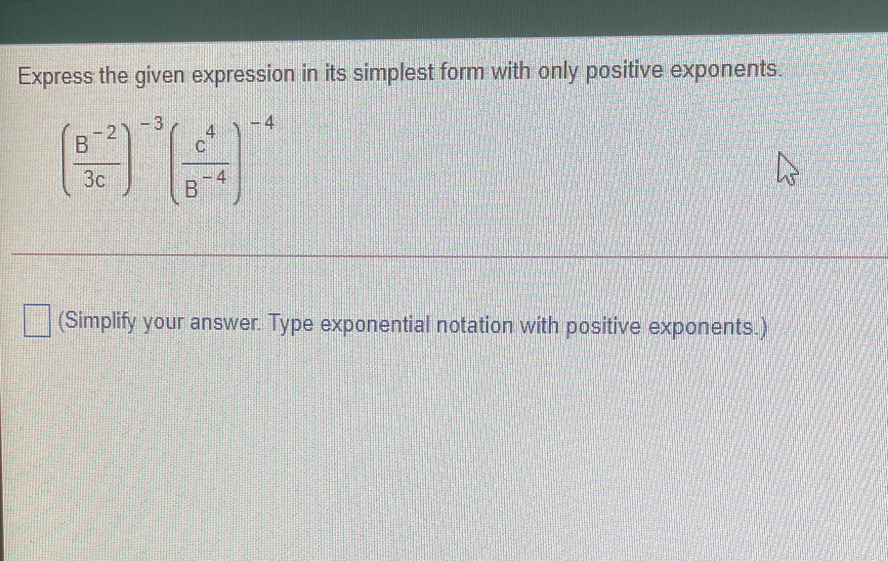 Express the given expression in its simplest form