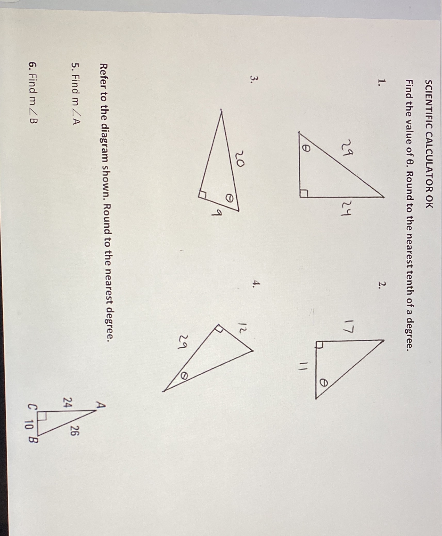 SCIENTIFIC CALCULATOR OK Find the value of 0.