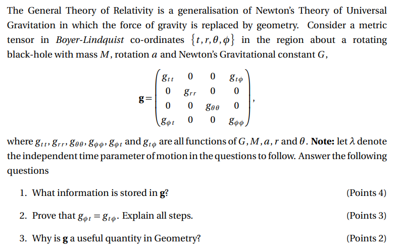 The General Theory of Relativity is a