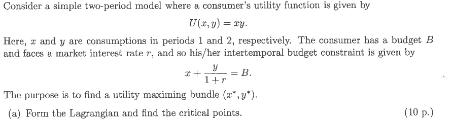 I need to solve these exercises. 1) (b) Consider