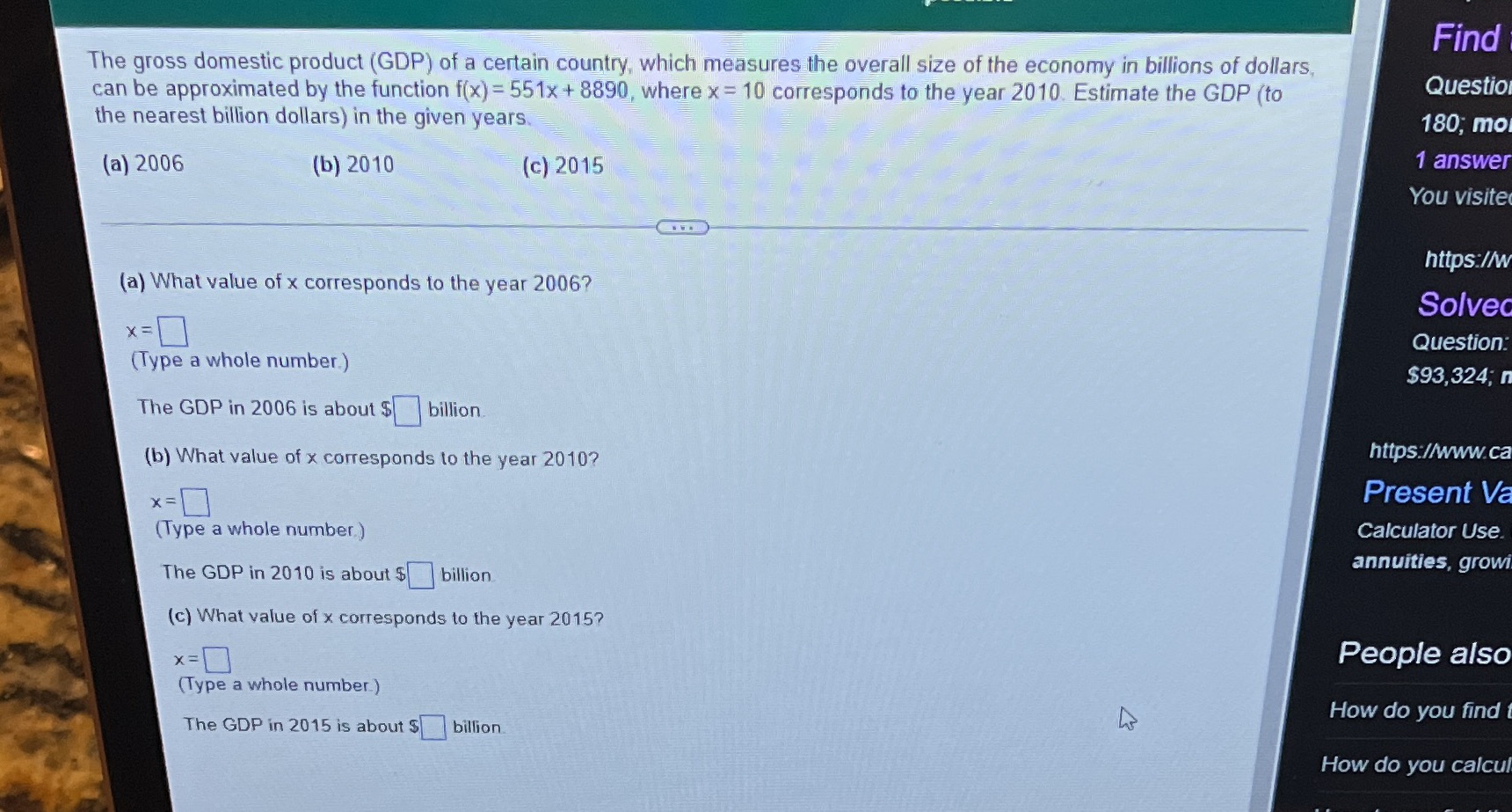 Help Find The gross domestic product (GDP) of a