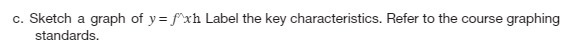 c. Sketch a graph of y = fxh Label the key