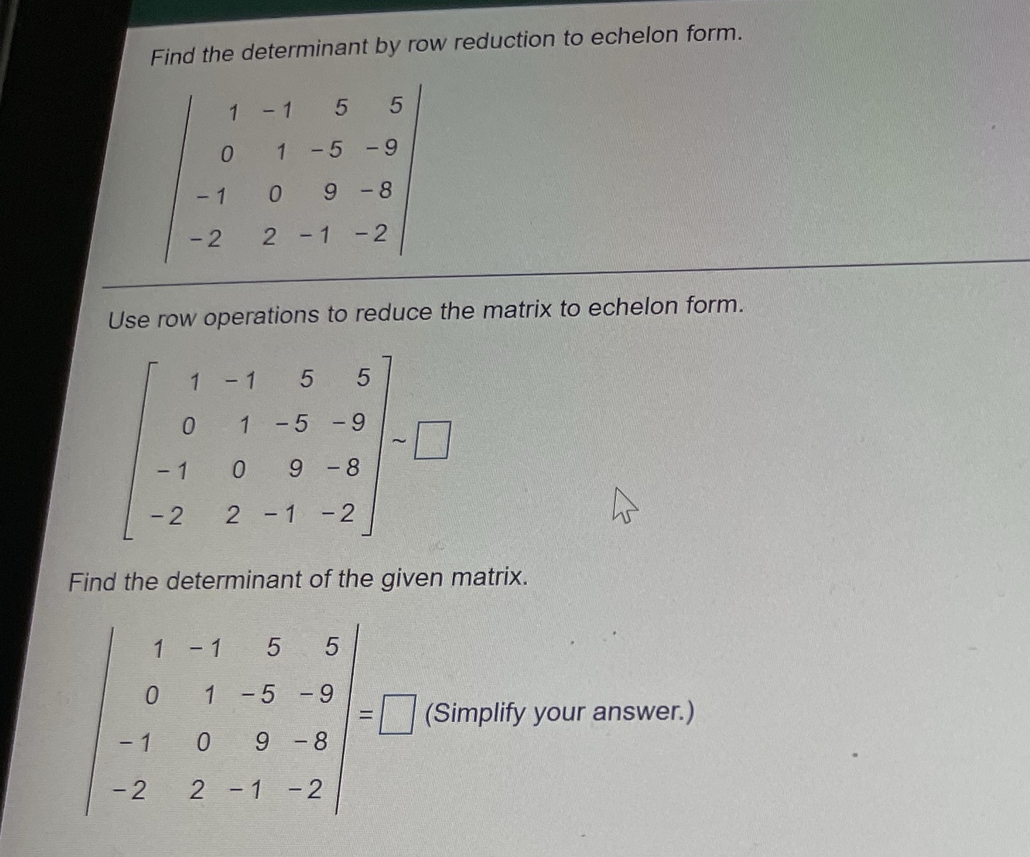 Need some help with this problem, thank you Find