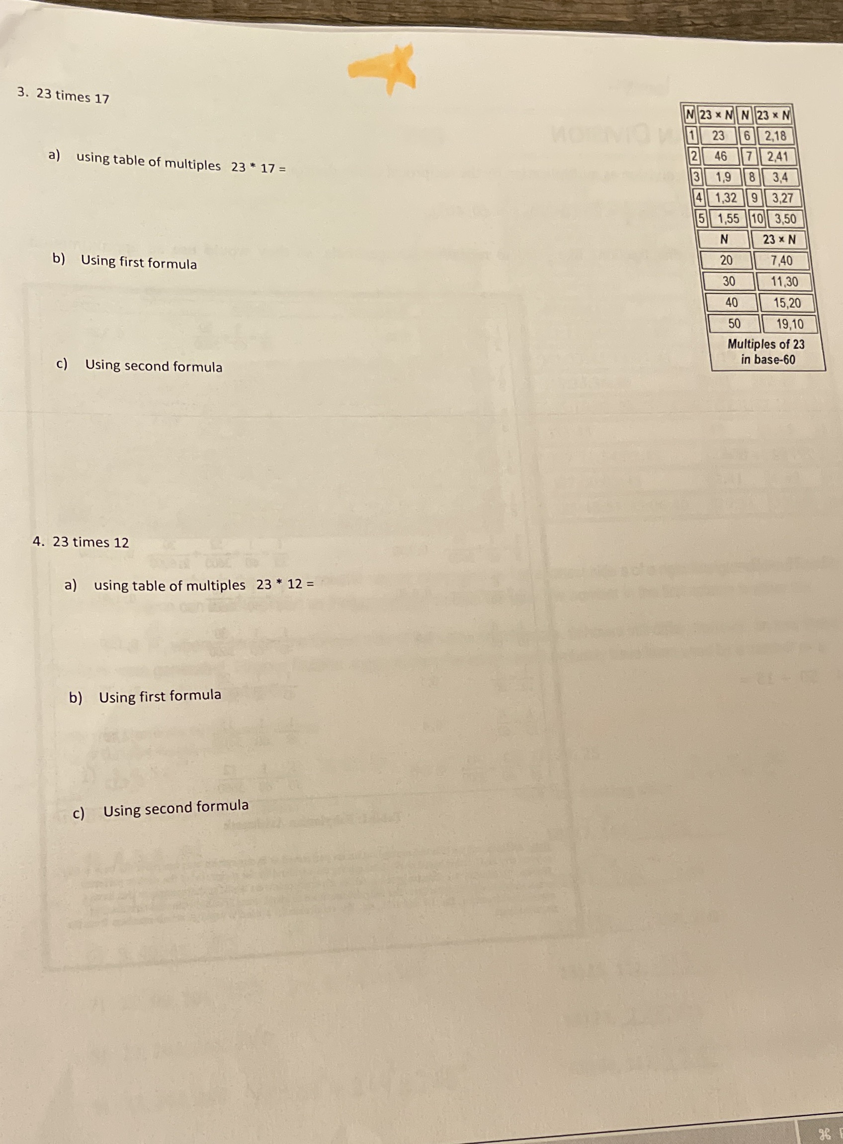 Babylonian division use the two formulas in