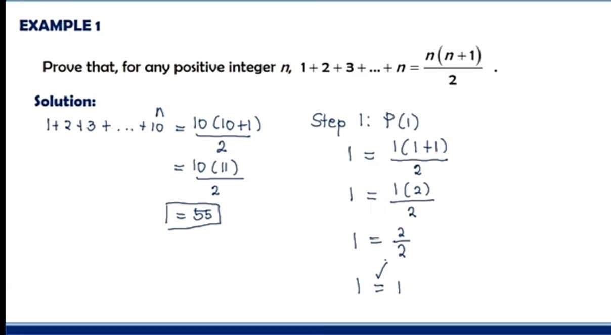 solve the following using mathematical induction,