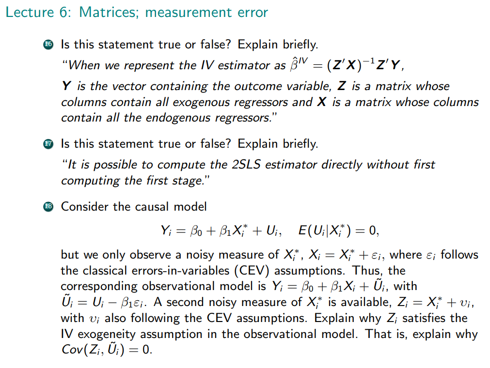 Lecture 2: Causality, experiments and regression