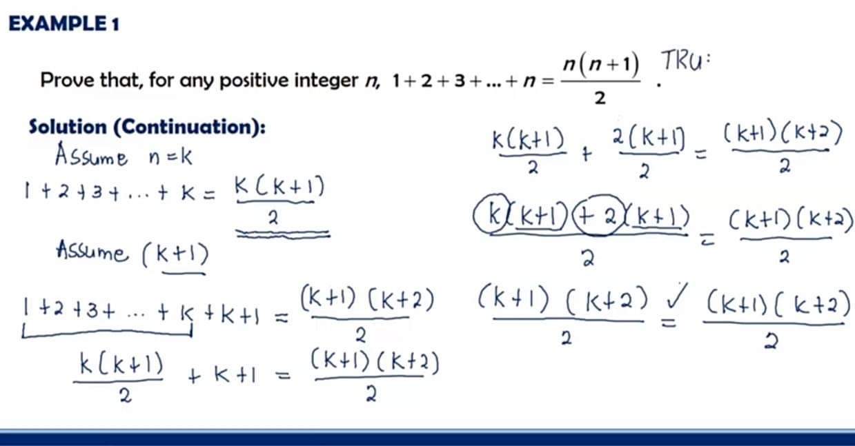 solve the following using mathematical induction,