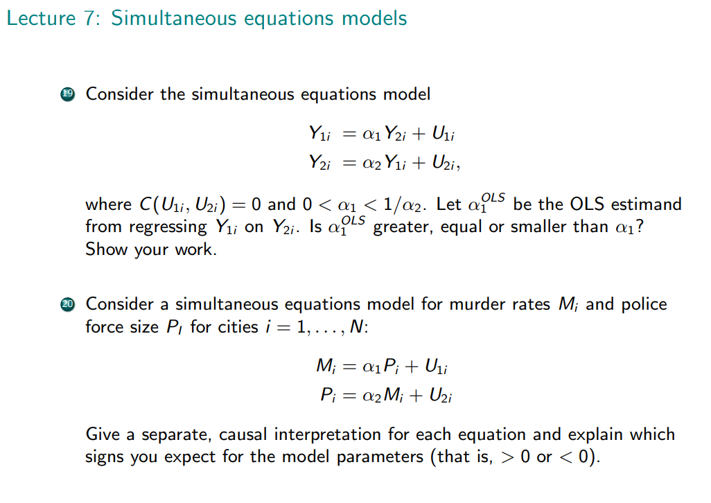 Lecture 2: Causality, experiments and regression
