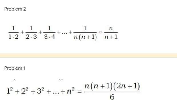 solve the following using mathematical induction,