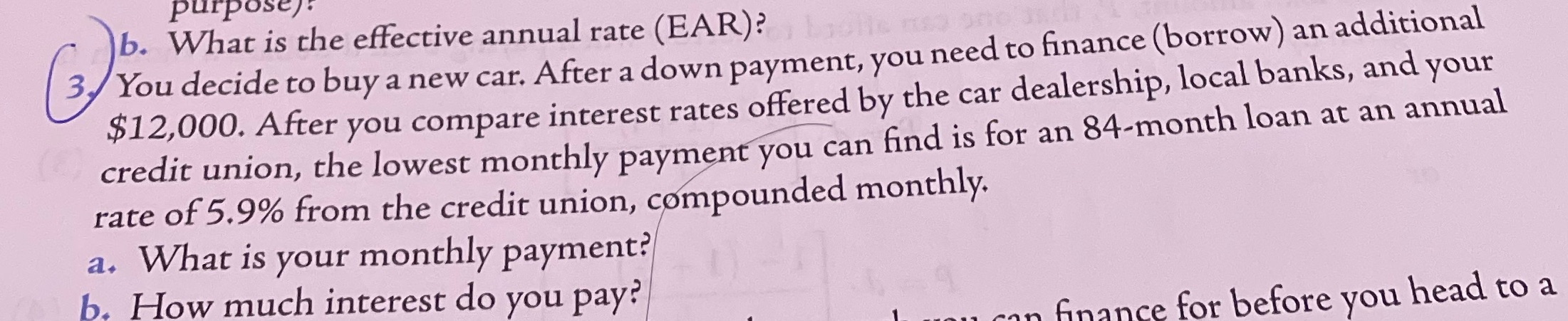 Question 3 purpose) b. What is the effective