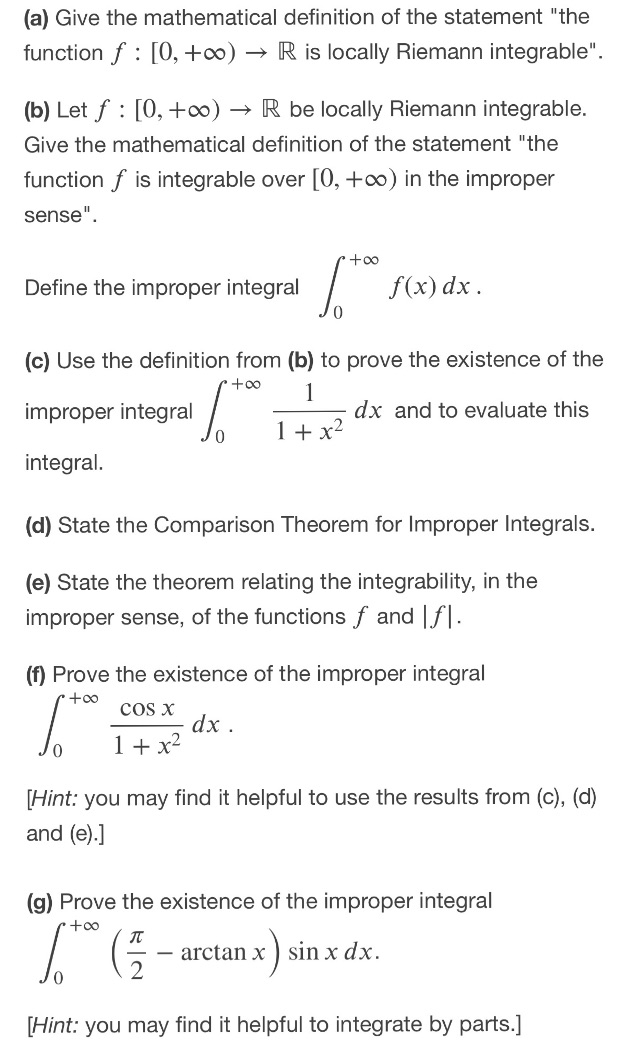 (a) Give the mathematical definition of the
