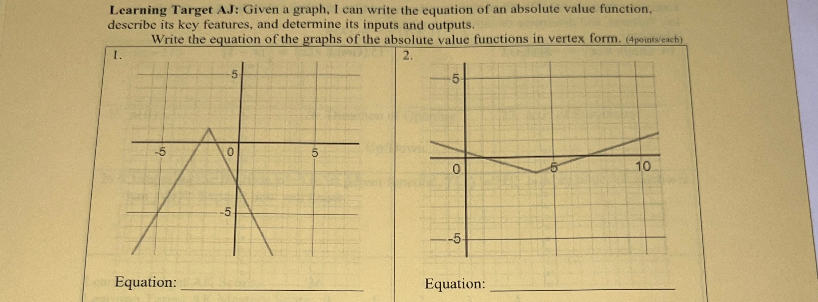 Learning Target AJ: Given a graph, I can write