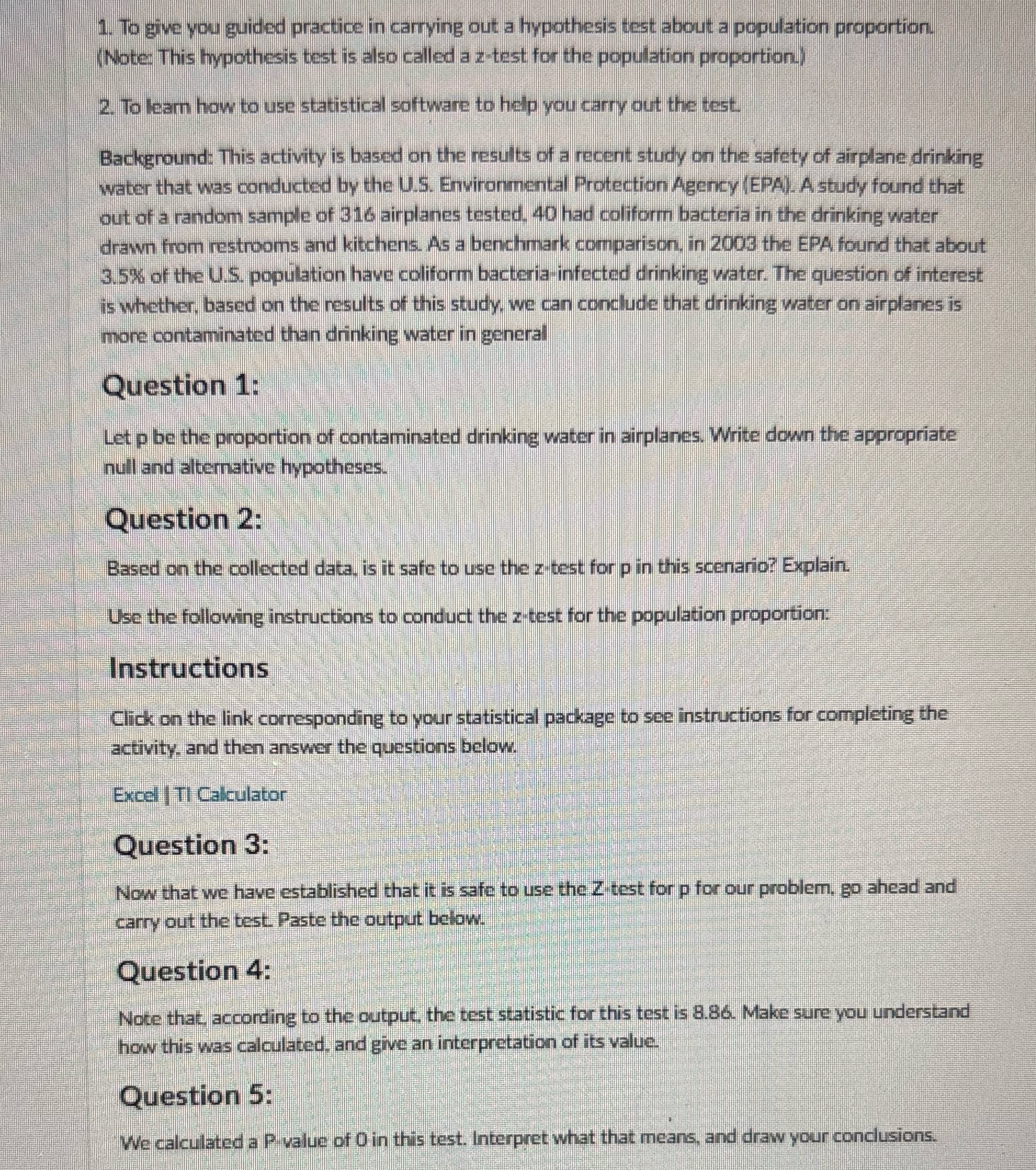 this question is about hypothesis testing for